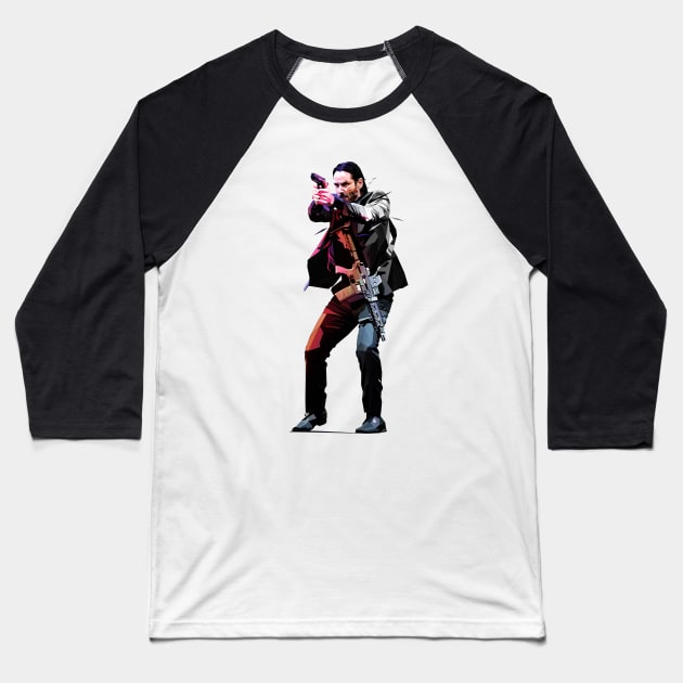 John Wick Low Poly Baseball T-Shirt by pxl_g